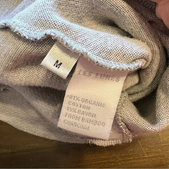 Les Lunes Gray Mock Neck Sweater Top Lightweight Organic Cotton Boxy Short Crop - Picture 4 of 7